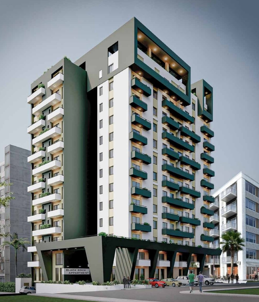 Black Rock Apartment high-rise architectural exterior visualization