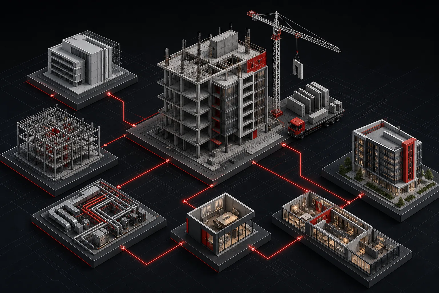 3D design-build model showing integrated design, engineering, and construction delivery